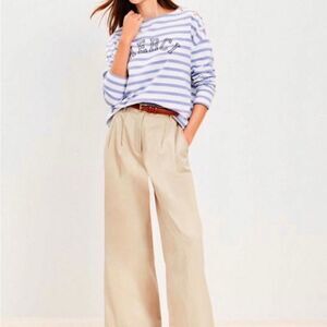 Loft Poplin Wide Leg Pants NWT